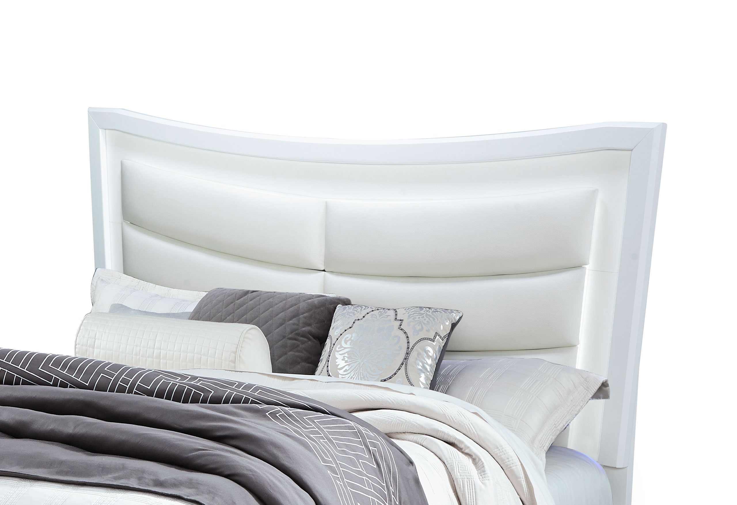 Collete Fabric/Wood Panel Bed, Queen Size