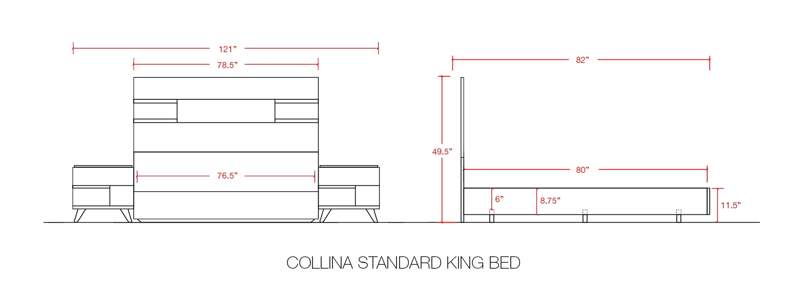 Collina Standard King Bed