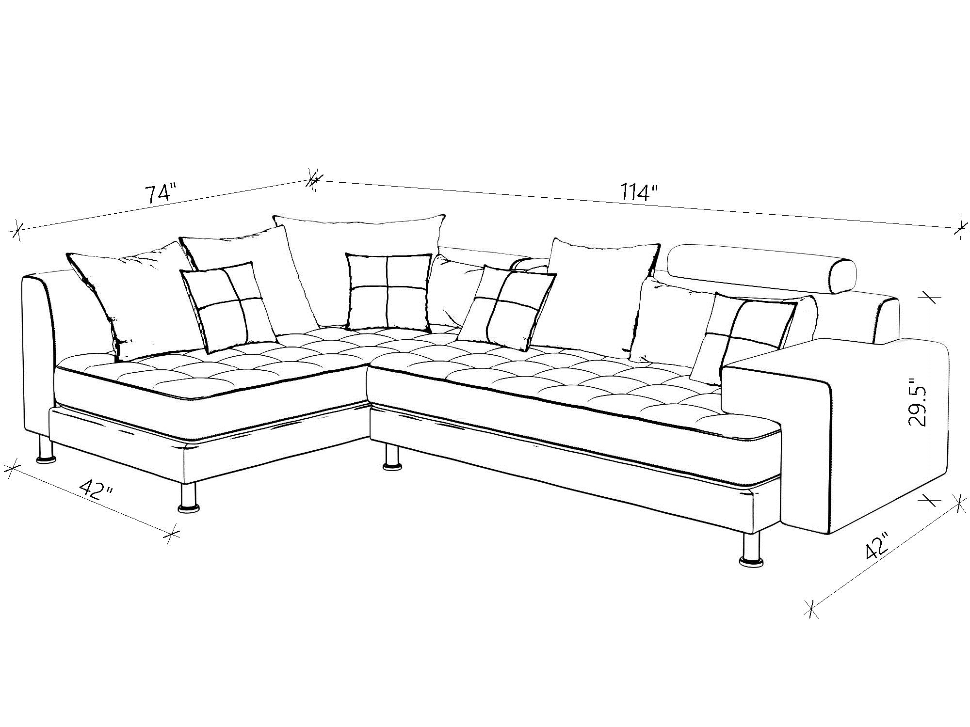 LEGO 2-Piece Microfiber Left-Arm Chaise Facing Sectional