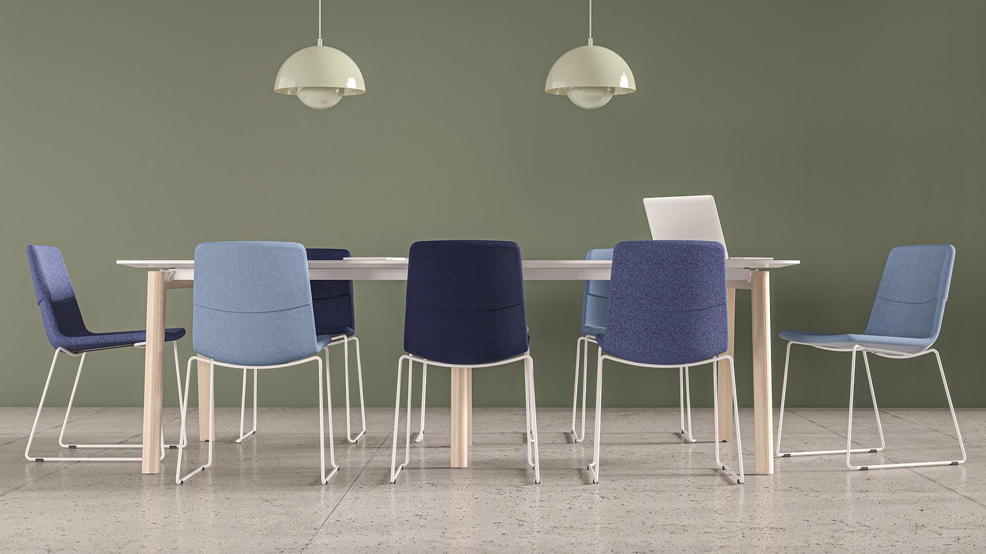 Twist & Sit PU Conference Chair w/Steel Frame & Steel Base on Glides