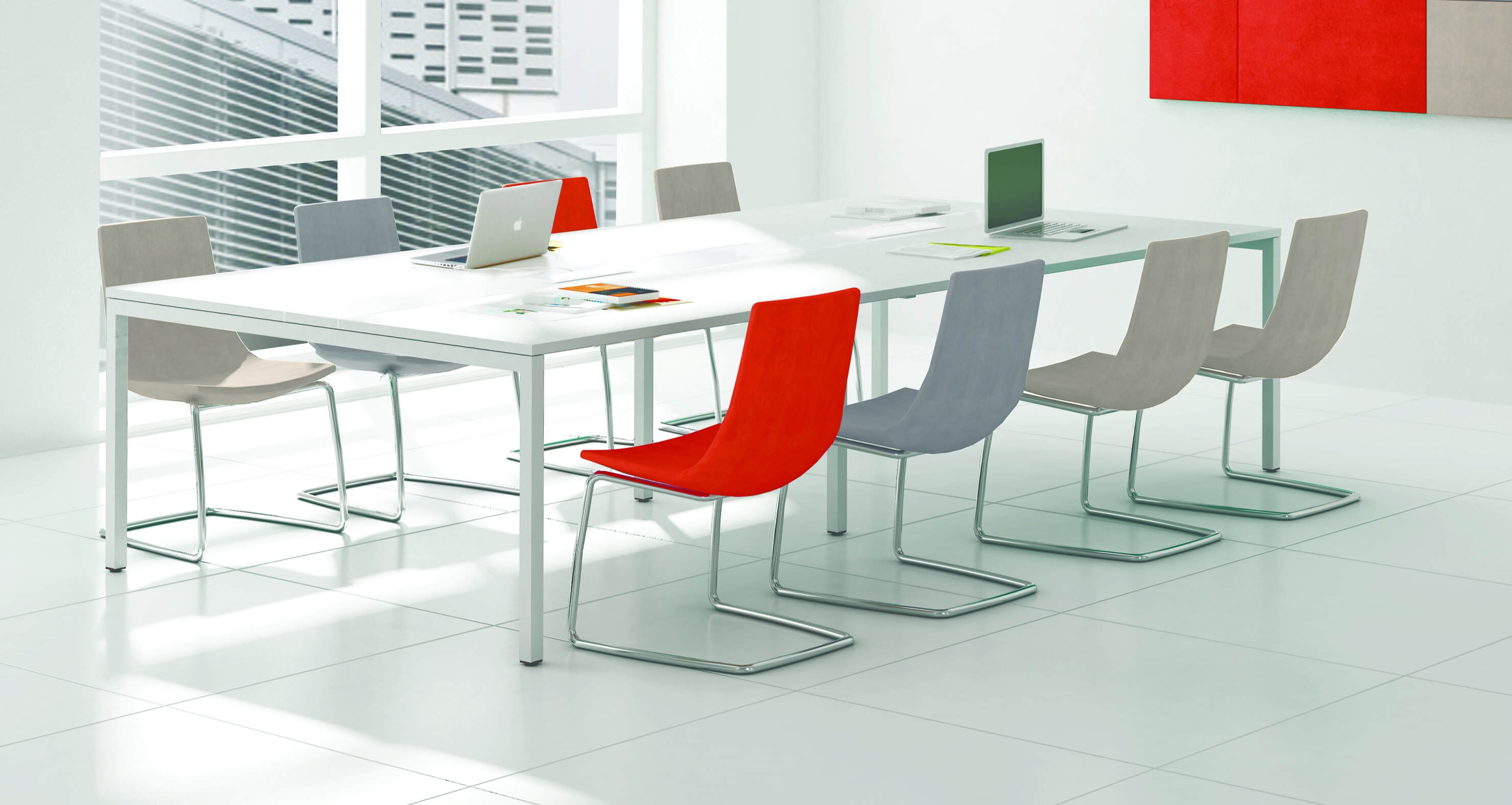 Nova U 125.9" Meeting Table w/Metal Frame for 10/12 Persons