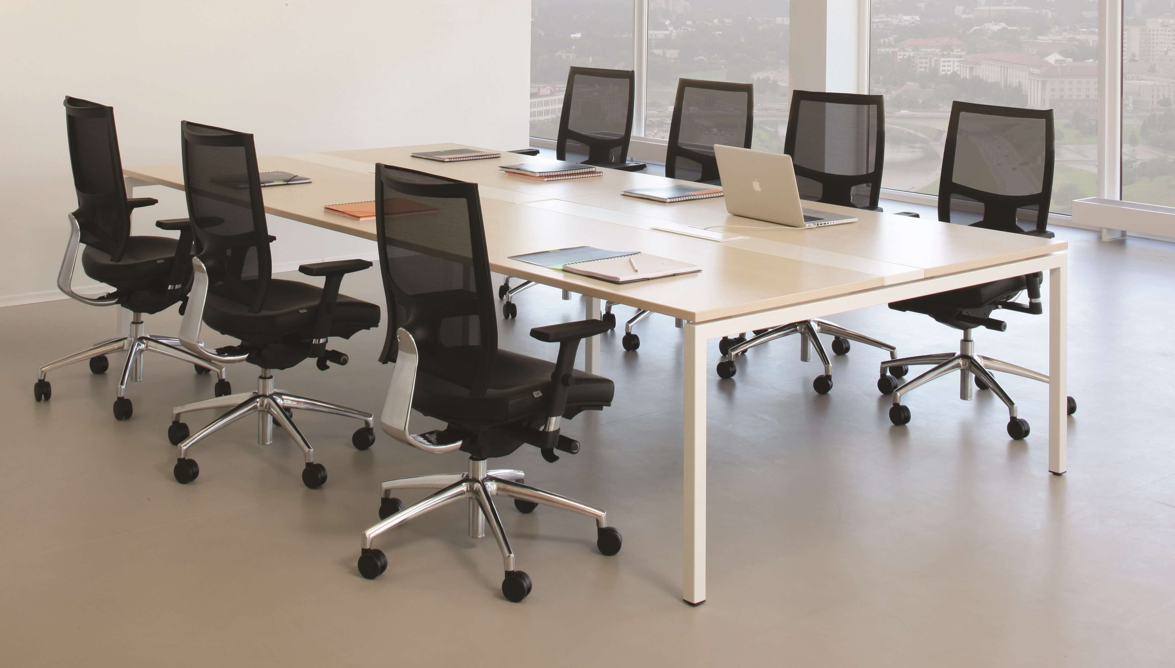 Nova U 125.9" Meeting Table w/Metal Frame for 10/12 Persons