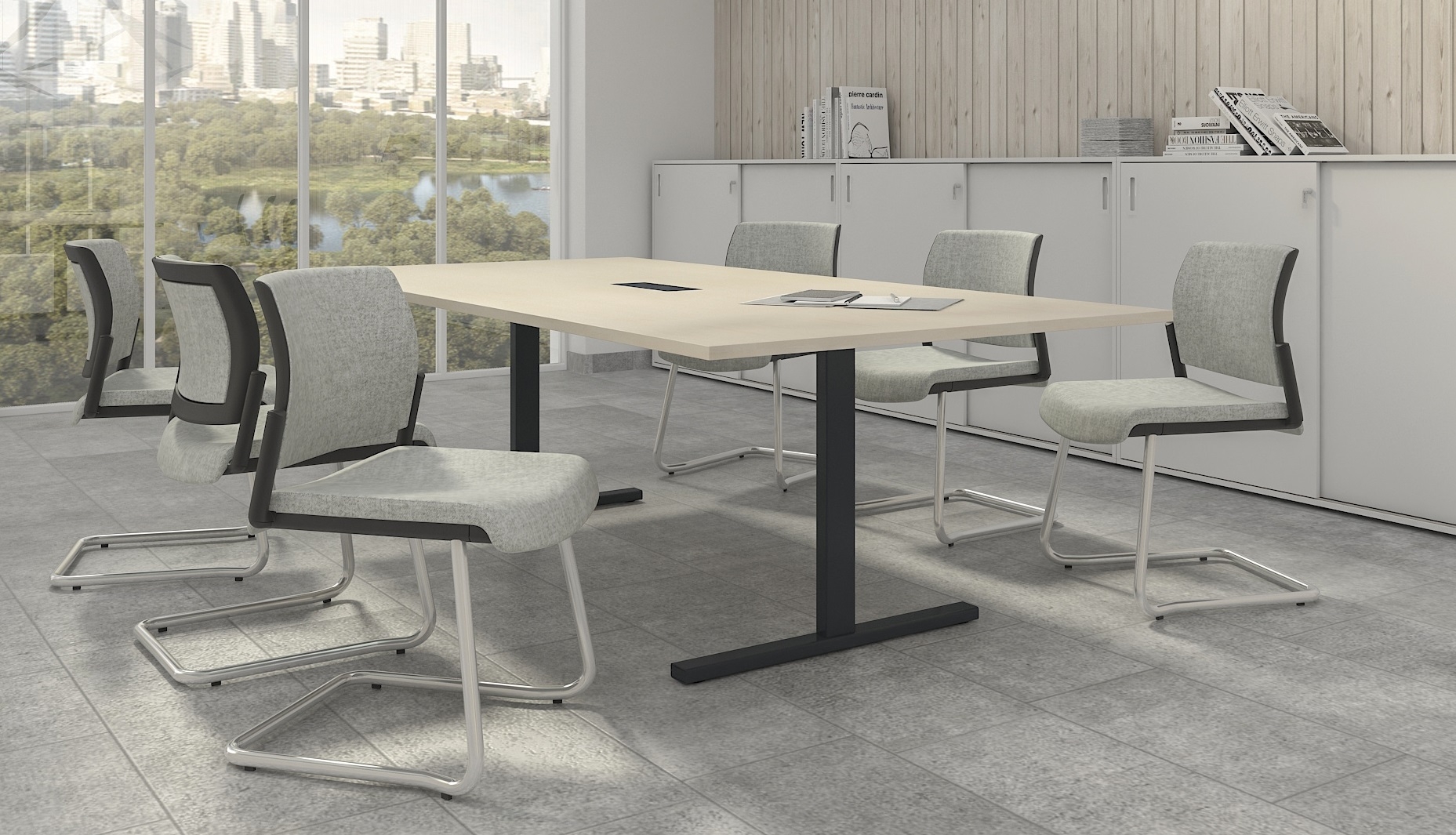 T-Easy Meeting Table w/Grommet for 8 Persons