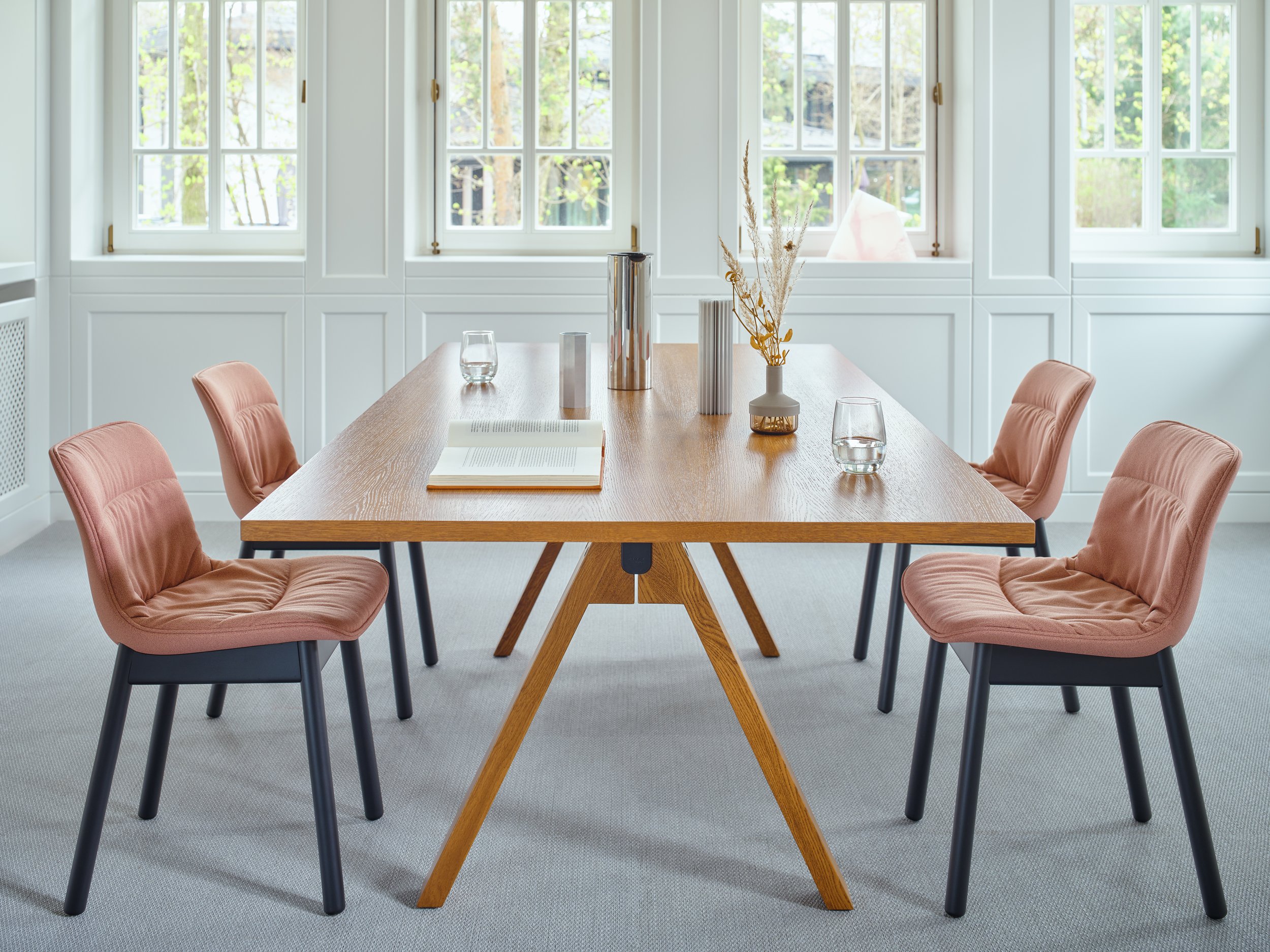 Viga Rectangular Meeting Table w/Veneer Top