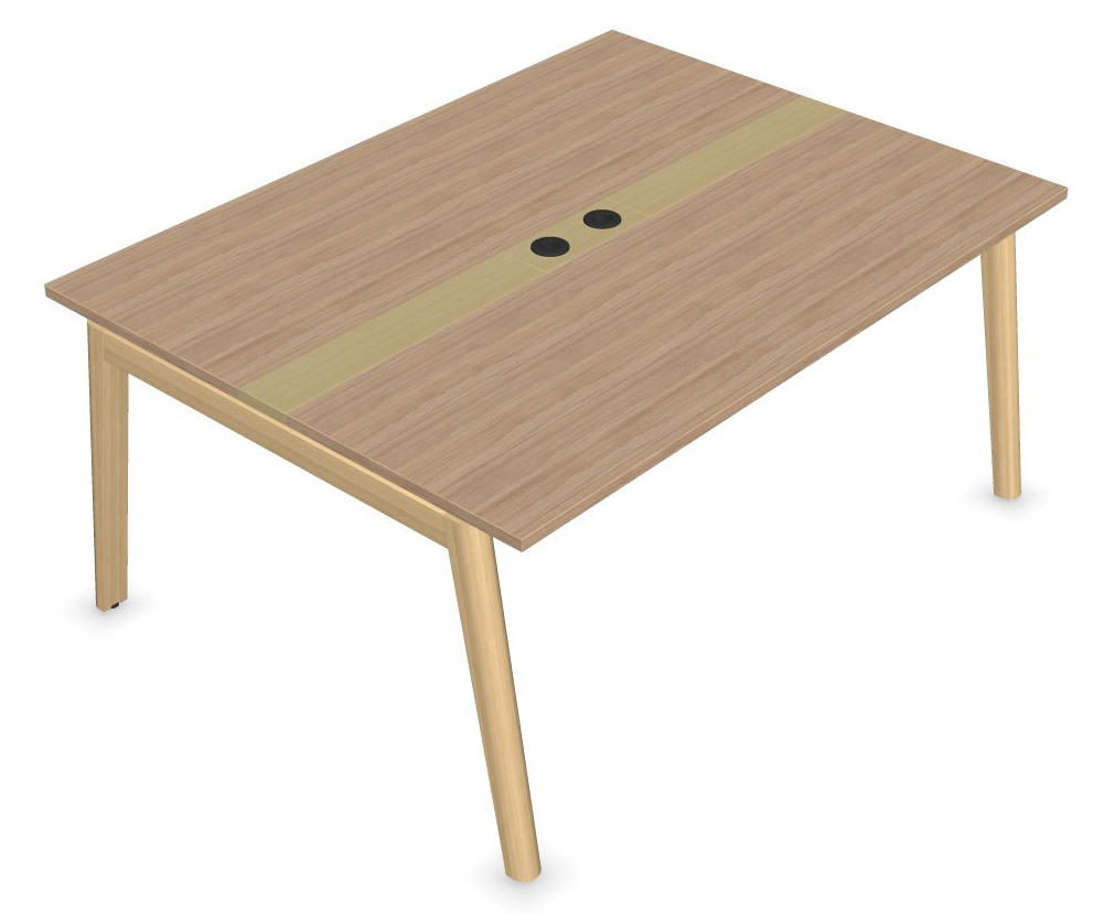 Nova Wood Rectangular Melamine D47.2" 6-Person Office Meeting Table w/2 Power Sockets & Metal Cable Tray