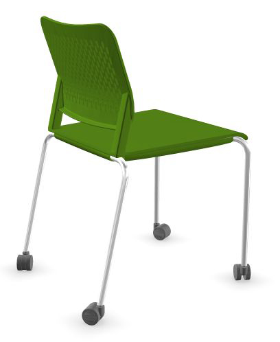 Wait Conference Chair, Chrome-Plated Four-Leg Steel Frame w/Castors
