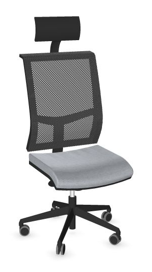 Eva.II Executive Chair w/Soft PU Headrest, Black Plastic Chair Body, Synchro Mechanism (Plastic Base w/Fibreglass)