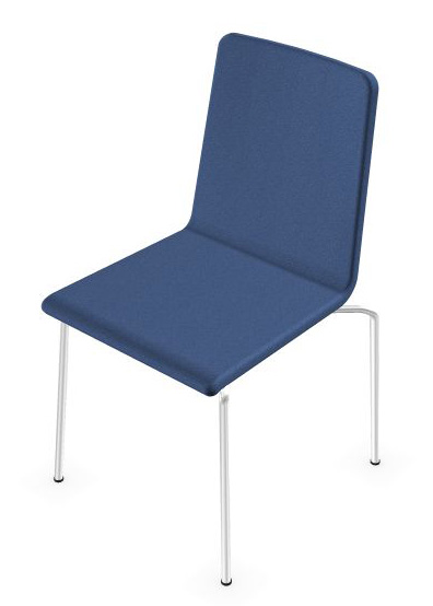 Moon 3pc Stackable Conference Chairs w/Chromed Steel 4-Leg Frame