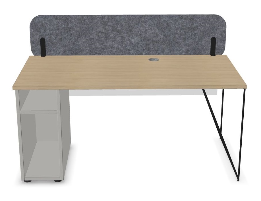 Air 70.8" Straight Office Desk w/Cable Port & Open Cupboard