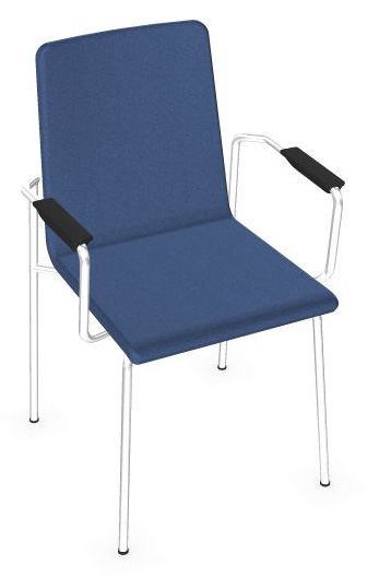 Moon Stackable Conference Chair w/Integrated Armrests & Chromed Steel 4-Leg Frame