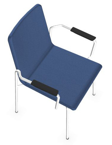 Moon Stackable Conference Chair w/Integrated Armrests & Chromed Steel 4-Leg Frame