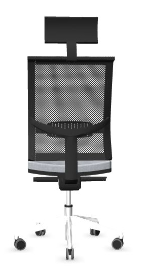 Eva.II Executive Chair w/Lumbar Support & Soft PU Headrest, Black Plastic Chair Body, Synchro Mechanism w/Side Tension (Polished Aluminium Base)