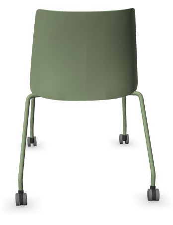 Polytone L Set of Conference Chairs w/Plastic Shell & Powder-Coated Steel 4-Leg Frame on Castors