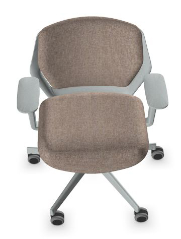 OFY Low-Back Task Office Chair w/1D Adjustable Armrests, Grey Frame