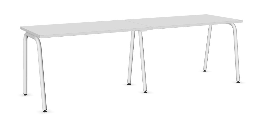 Round D27.6" Melamine Office Single Row 2-Desk Bench