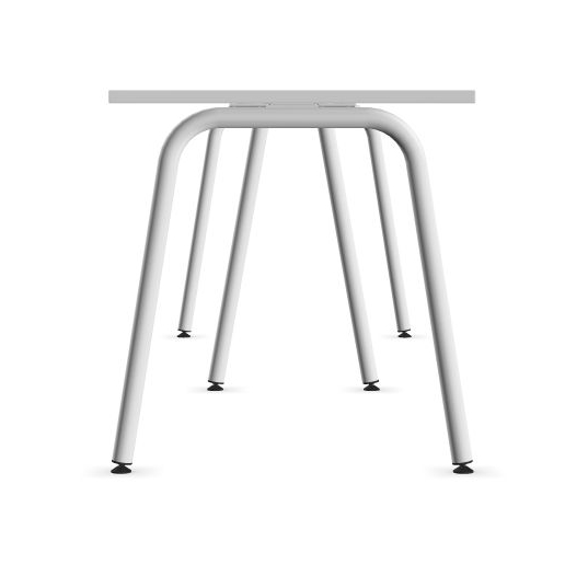 Round D27.6" Melamine Office Single Row 2-Desk Bench