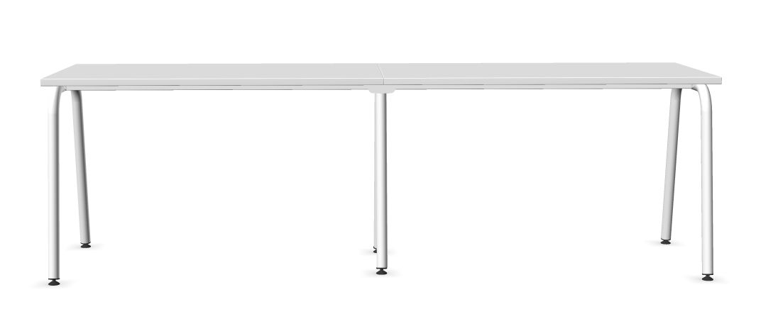 Round D27.6" Melamine Office Single Row 2-Desk Bench