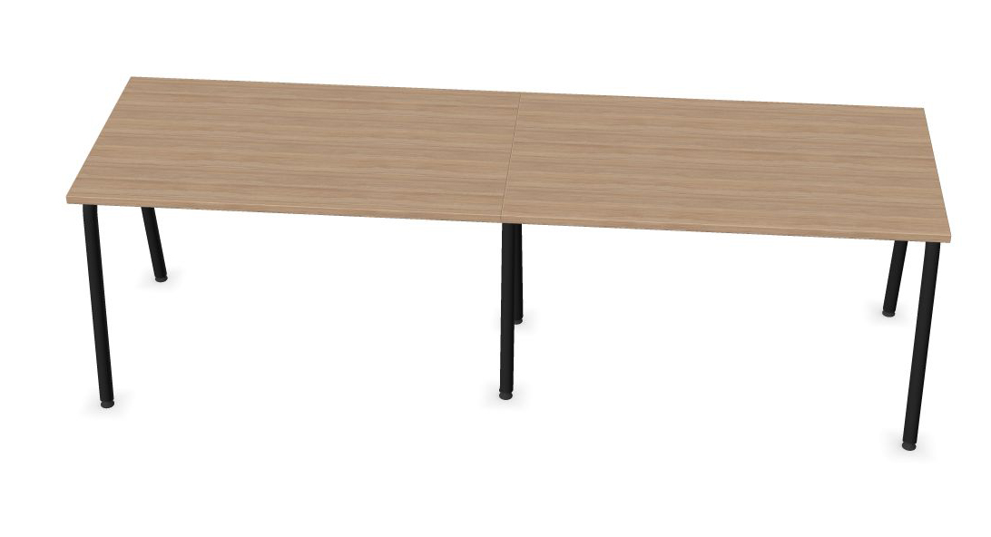 Round D27.6" Melamine Office Single Row 2-Desk Bench