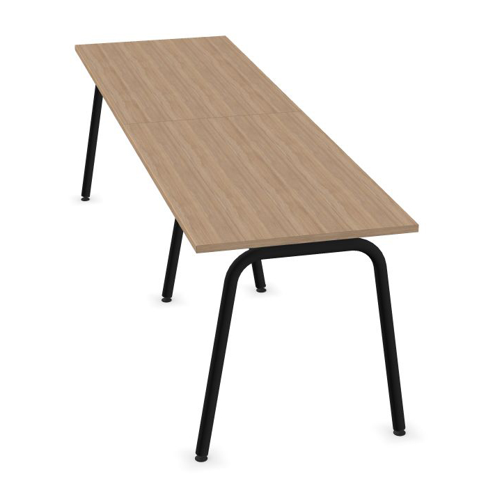 Round D27.6" Melamine Office Single Row 2-Desk Bench