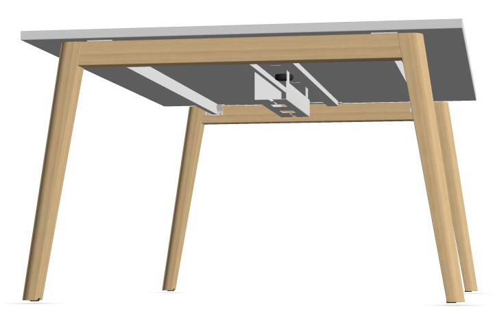 Nova Wood Rectangular Melamine D47.2" 6-Person Office Meeting Table w/Power Socket & Metal Cable Tray