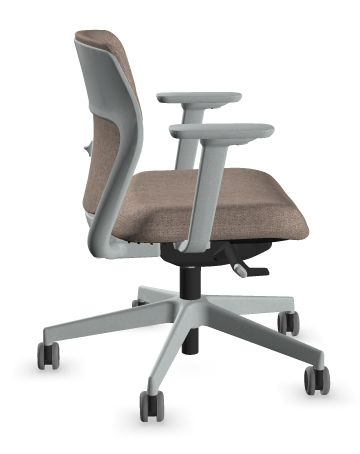 OFY Low-Back Task Office Chair w/3D Adjustable Armrests, Grey Frame