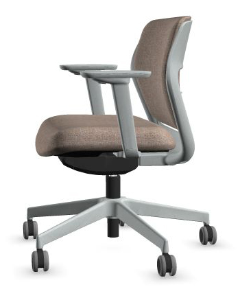 OFY Low-Back Task Office Chair w/3D Adjustable Armrests, Grey Frame