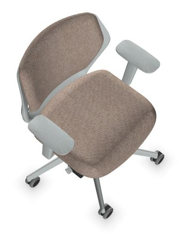 OFY Low-Back Task Office Chair w/3D Adjustable Armrests, Grey Frame