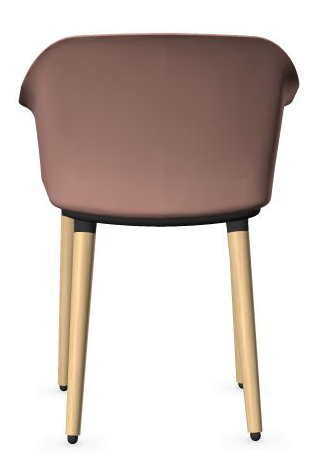 Polytone C Visitor Chair w/Plastic Shell & Natural Ash Wood 4 Leg Base on Glides