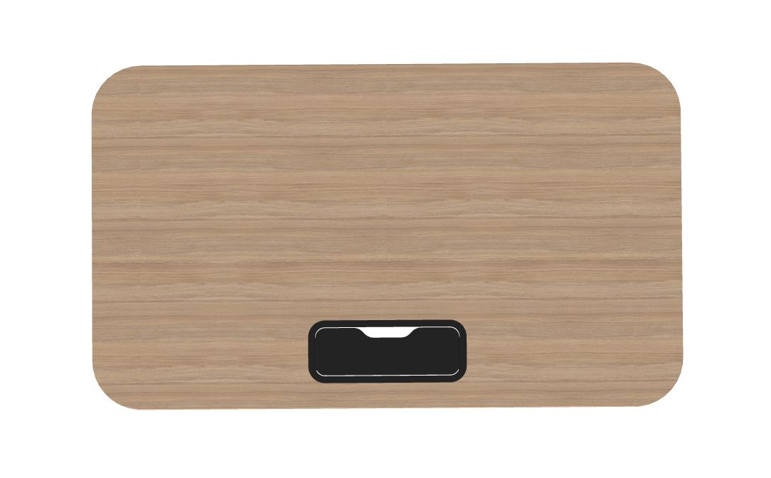 Round D27.6" Melamine Office Single Desk w/Grommet & Rounded Corners
