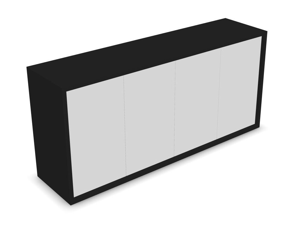 Nova Basic Black Veneer Cabinet With Shelves & Push Opening