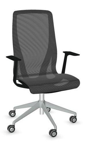D-Chair Task Office Chair w/Black Frame & Grey Base