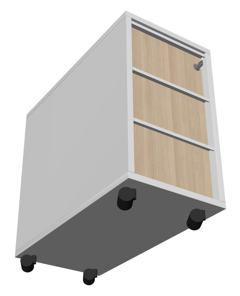Nova W11.7" Mobile Pedestal With 3 Drawers And Locking