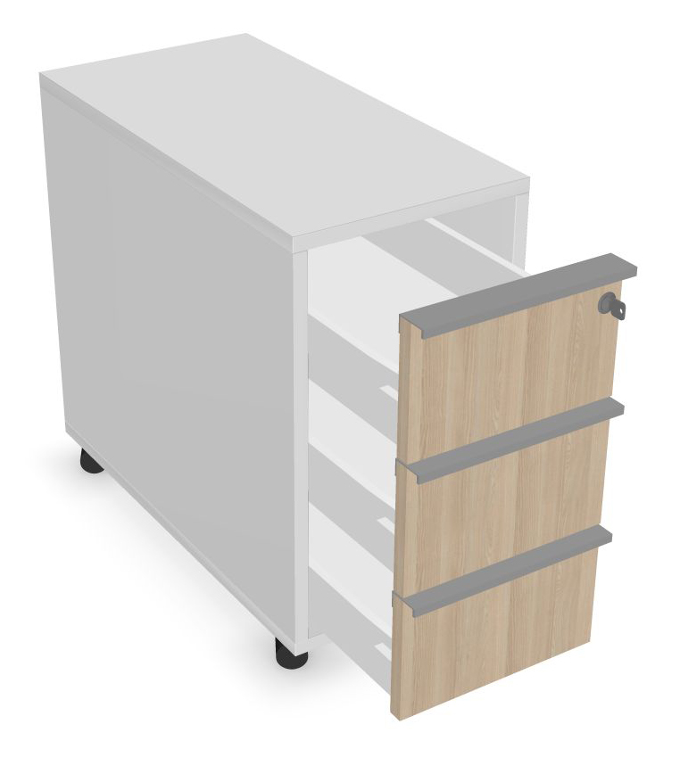 Nova W11.7" Mobile Pedestal With 3 Drawers