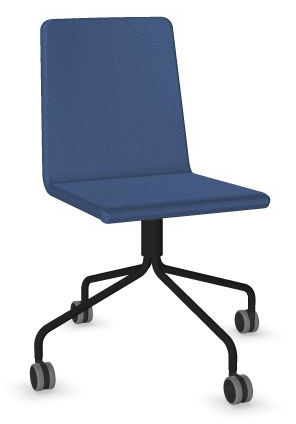 Moon Visitor Chair w/Swivel Powder-coated Wire Steel Base & Hollow Castors