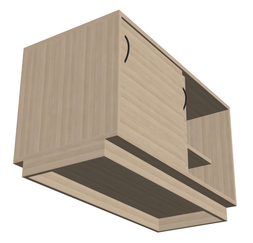 Optima Office Lockable Cabinet w/Sliding Doors