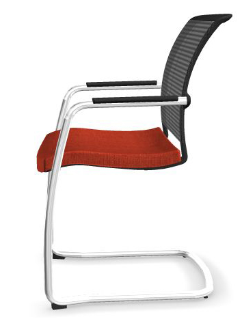 Diva Meeting Chair with Mesh Backrest & Chromed Cantilever Frame