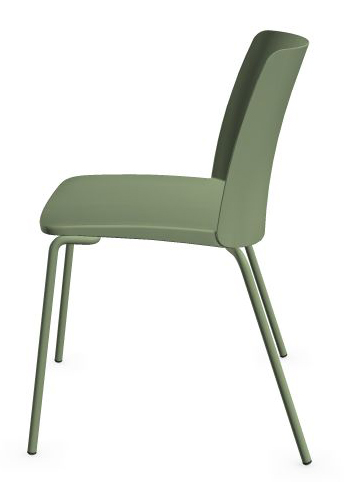 Polytone L Conference Chair w/Plastic Shell & Powder-Coated Steel 4-Leg Frame on Glides