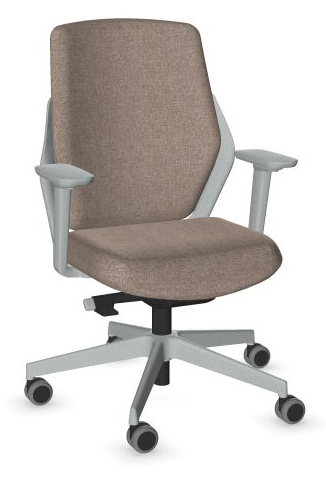 OFY Task Chair w/1D Adjustable Armrests, Grey Frame