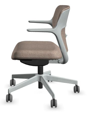 OFY Low-Back Task Office Chair w/Non-Adjustable Armrests, Grey Frame