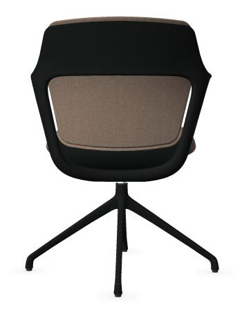 Ofy Office Visitor Swivel Chair w/Non-Adjustable Armrests, Black Frame & Base