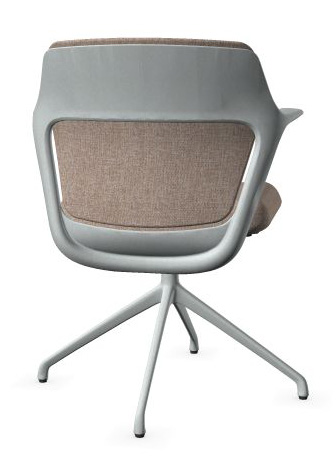 Ofy Office Visitor Swivel Chair w/Non-Adjustable Armrests, Grey Frame
