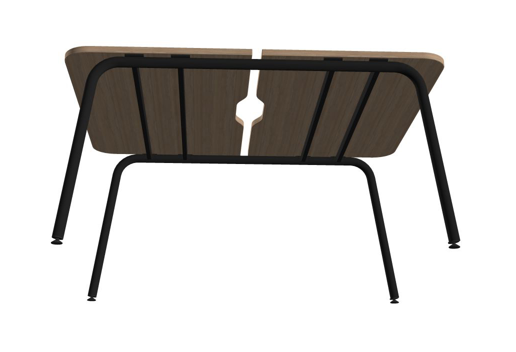 Round D64.6" Melamine Office 4-Desk Bench