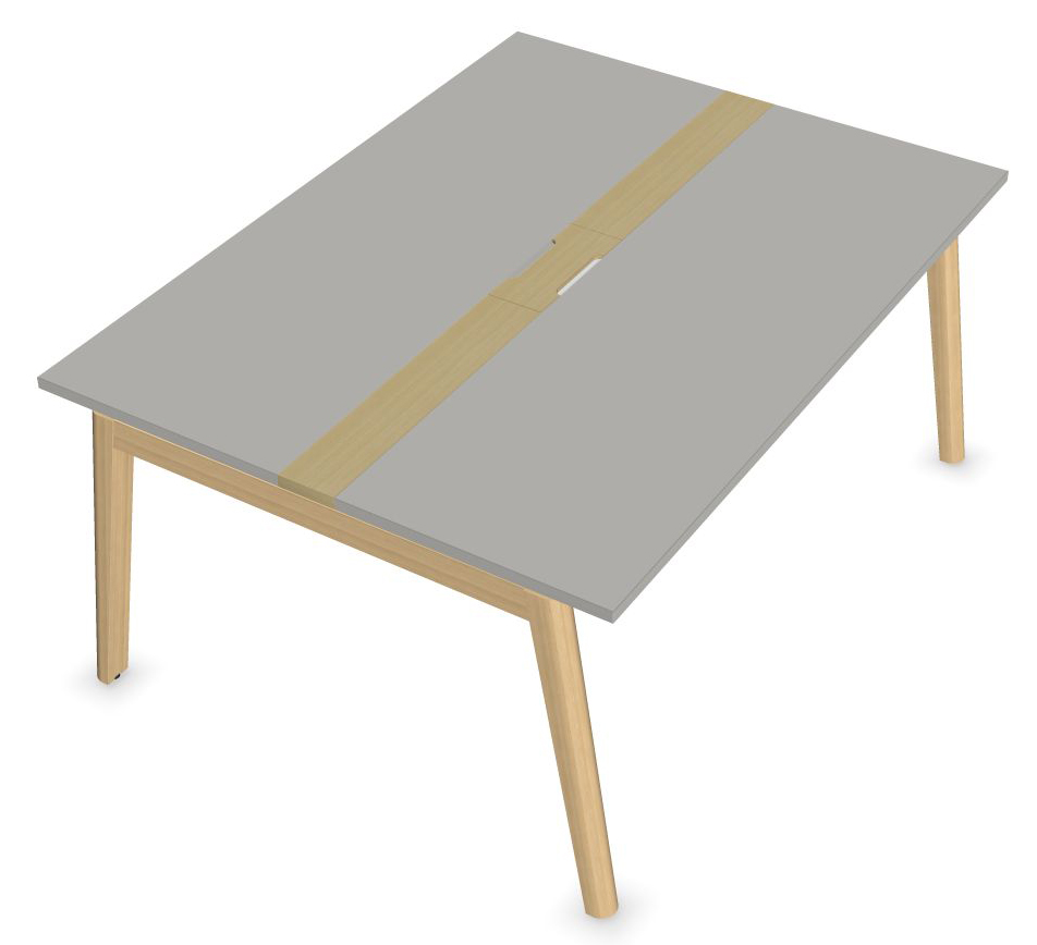 Nova Wood Melamine D55.1" 6-Person Office Meeting Table w/Grommet & Metal Cable Tray