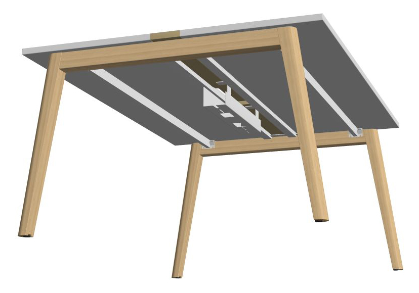 Nova Wood Rectangular Melamine D47.2" 6-Person Office Meeting Table w/Grommet & Metal Cable Tray