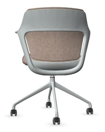 Ofy Office Visitor Swivel Chair w/Non-Adjustable Armrests, Grey Frame, Castors