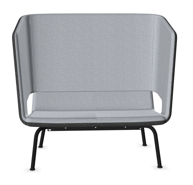 Twist & Sit Polyurethane High Back 2-Seater Sofa w/Steel Frame & Base (Fabric 1)