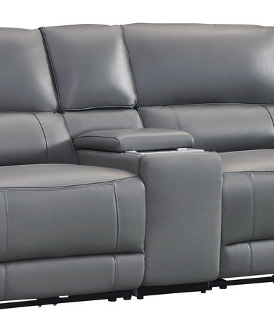 Hailey Leather/PVC Reclining Modular Loveseat