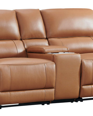 Hailey Leather/PVC Reclining Modular Loveseat