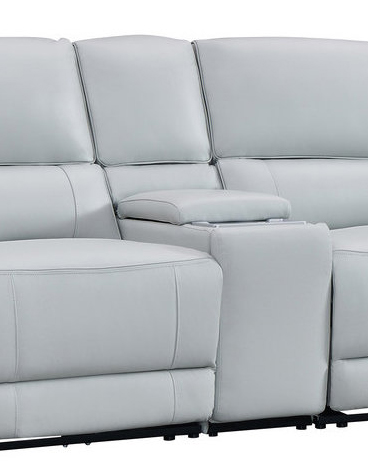 Hailey Leather/PVC Reclining Modular Loveseat