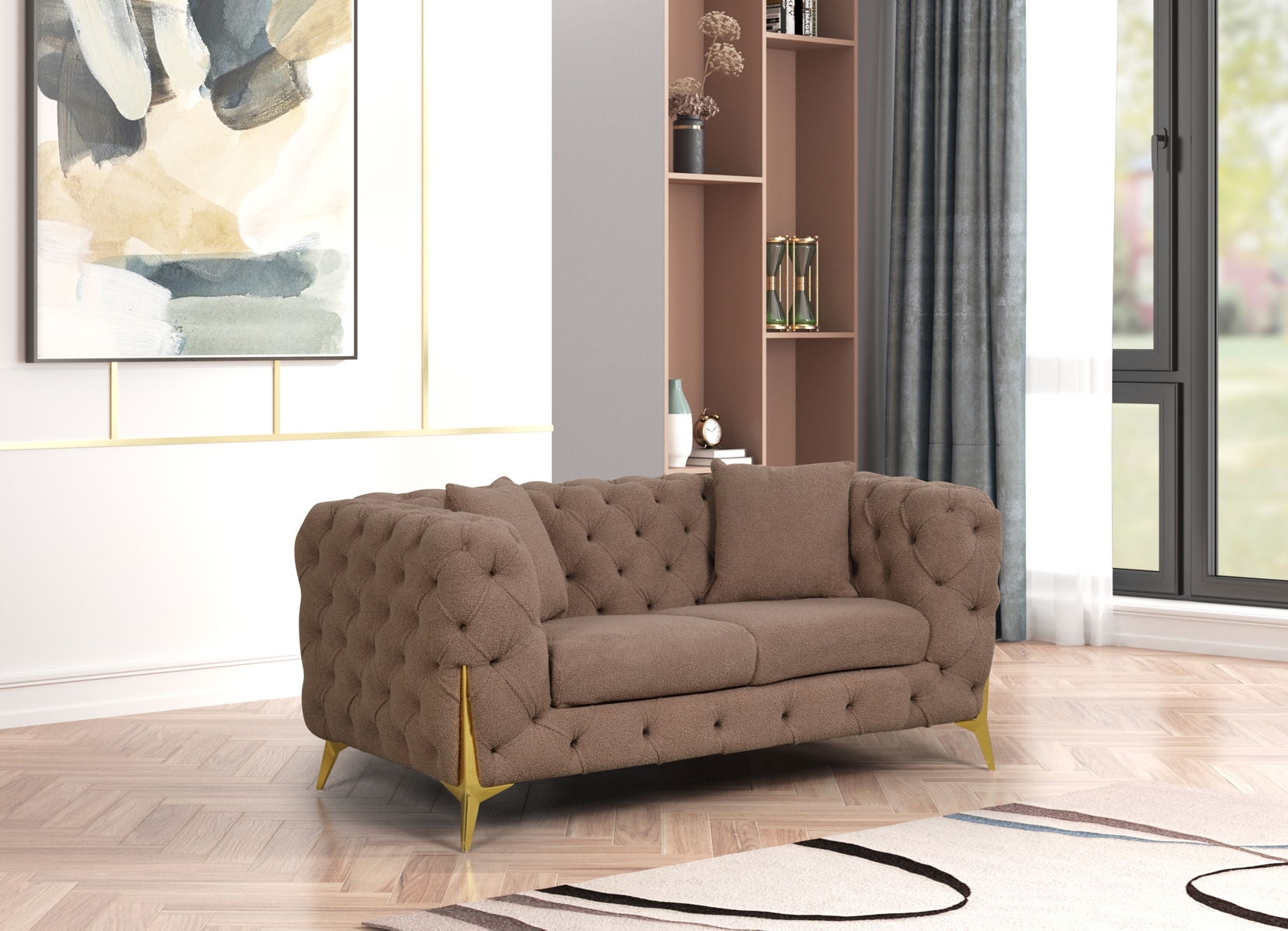 Contempo Buckle Fabric Living Room Set